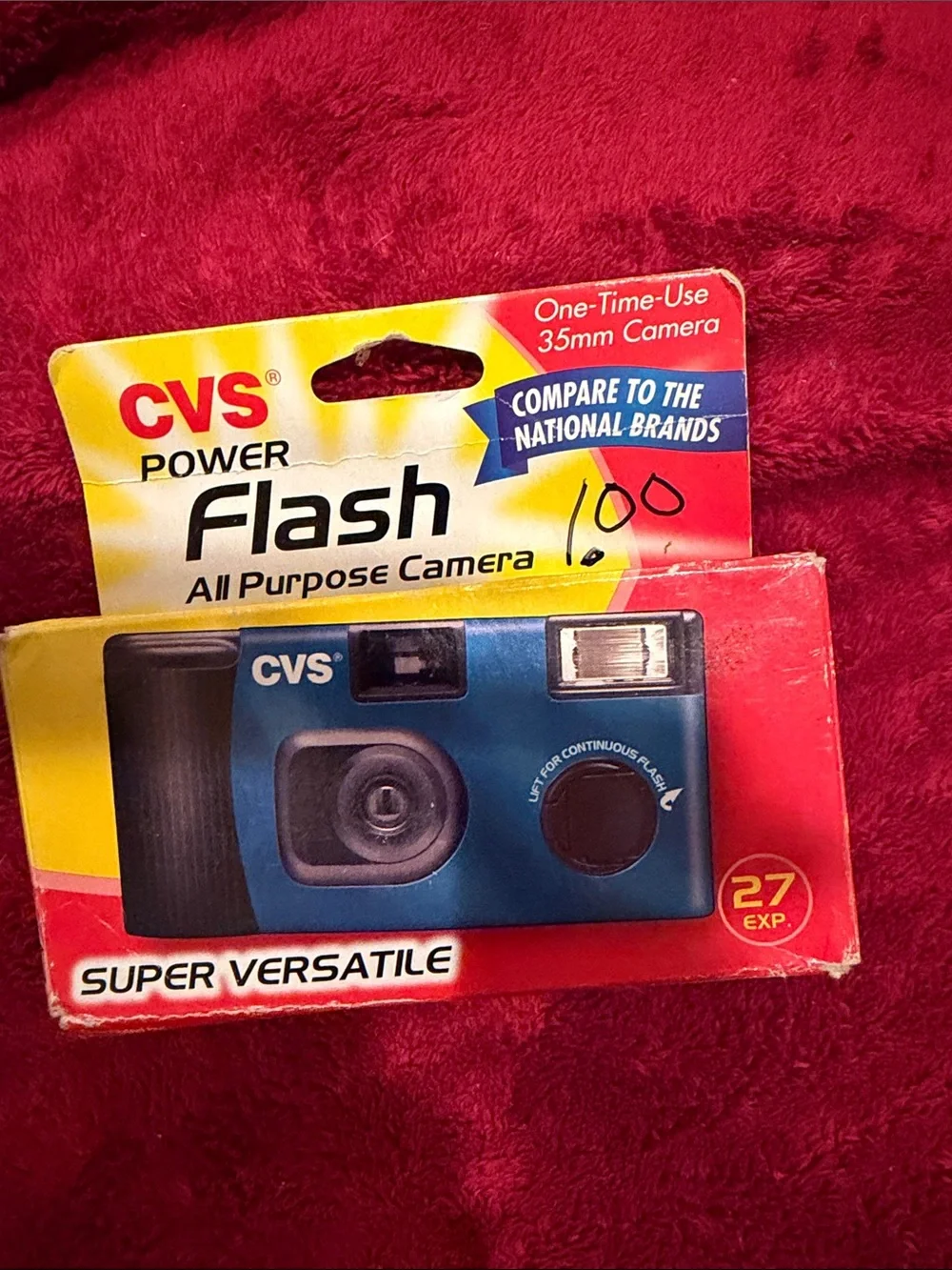 CVS Power Flash Camera Blue Disposable 35mm Camera